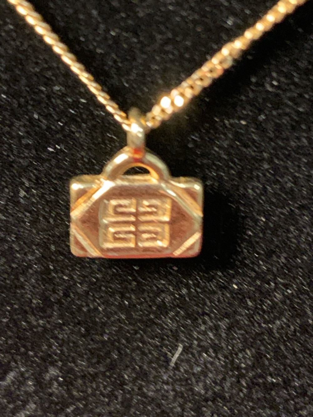 Gold Givenchy Mini Purse Pendant Necklace - Picture 3 of 4